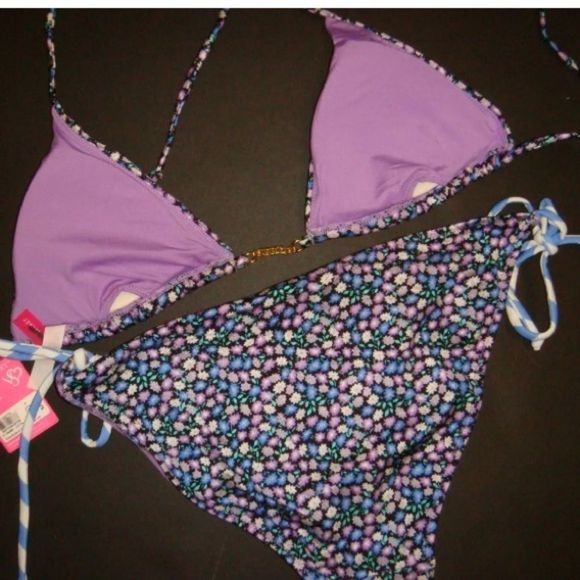 NWT Victoria's Secret triangle bikini floral M - Picture 4 of 4